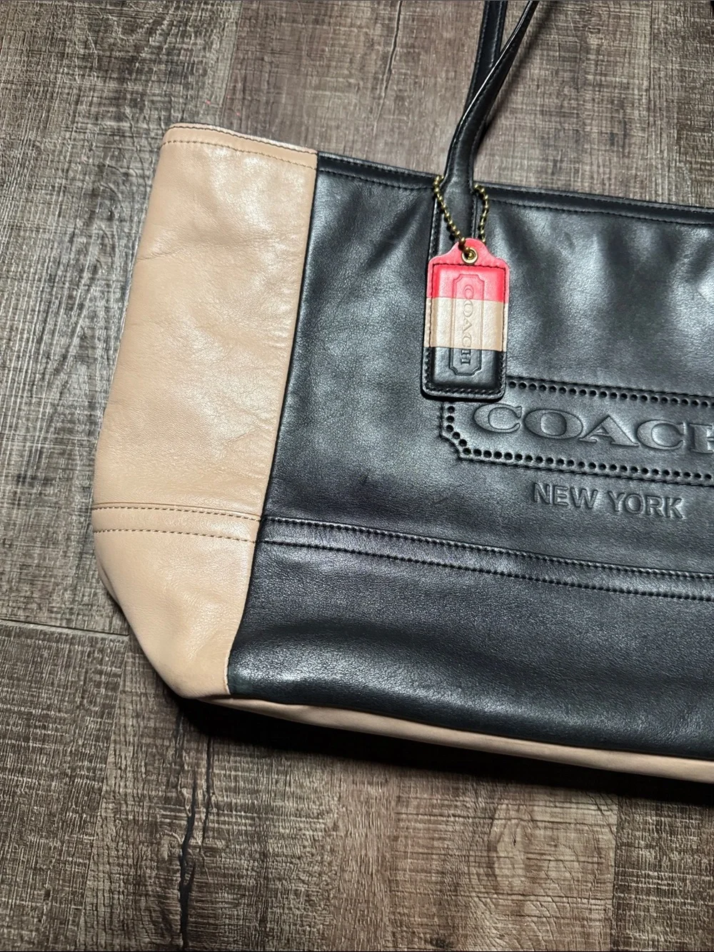 Coach Two tone tote